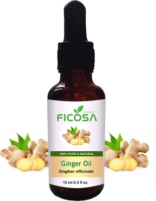 Ficosa Ginger Essential Oil Undiluted Pure And Natural Therapeutic Grade Oil For Skin, Hair, Aromatherapy, Aroma Diffuser Oil (15ml)(15 ml)