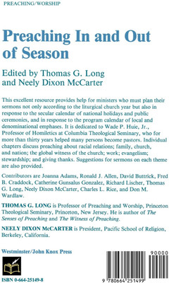 Preaching In and Out of Season(English, Paperback, Long Thomas G.)