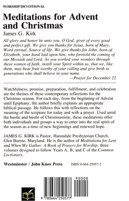 Meditations for Advent and Christmas(English, Paperback, Kirk James G.)