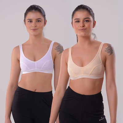 DRAXSTAR Sports AF-P-Deepa Women Sports Non Padded Bra(White, Beige)