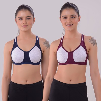 CKARFE AF-Deepa SP Women Sports Non Padded Bra(Blue, Purple)