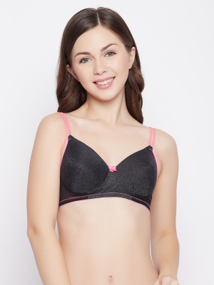 Clovia Women T-Shirt Lightly Padded Bra(Black)