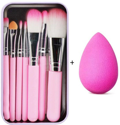 AVTY Makeup hellokitty brush set of 7 with Sponge puff blender -(pack of 8) (Pack of 8)(Pack of 8)