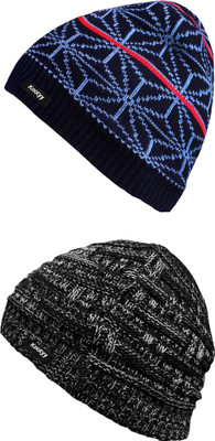 Knotyy Solid Beanie Cap(Pack of 2)