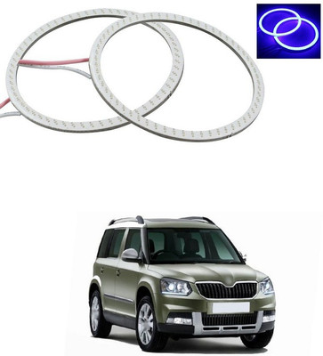 PRTEK COB Led Angel Eyes Headlight Halo Ring Warning Lamp-Blue 70mm 60SMD A207 Car Fancy Lights(White)