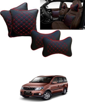 RONISH Black, Red Leatherite Car Pillow Cushion for Mahindra(Rectangular, Square, Pack of 4)