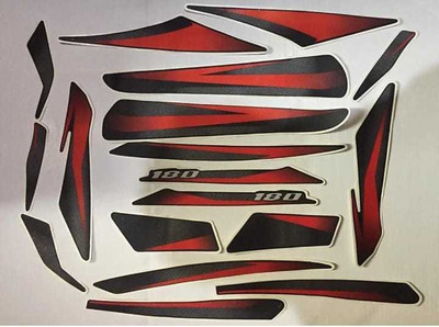 KRISNA ENTERPRISES Sticker & Decal for Bike(Black, Red)