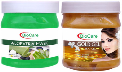BIOCARE Aloevera Mask 500ml With Gold Gel 500ml(2 Items in the set)