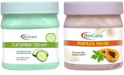 BIOCARE Cucumber Cream 500ml With Papaya Mask 500ml(2 Items in the set)