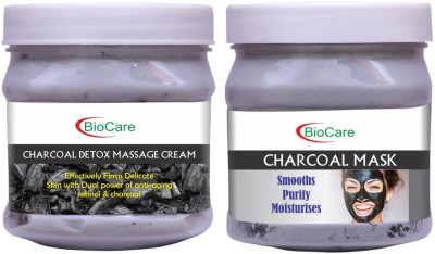 BIOCARE Charcoal Cream 500ml With Charcoal Mask 500ml(2 Items in the set)