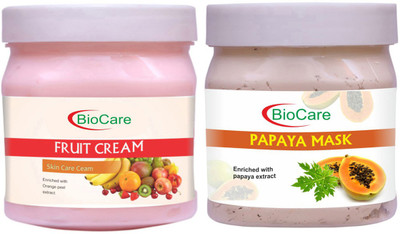 BIOCARE Bioacre Fruit Cream 500ml With Papaya Mask 500ml(2 Items in the set)