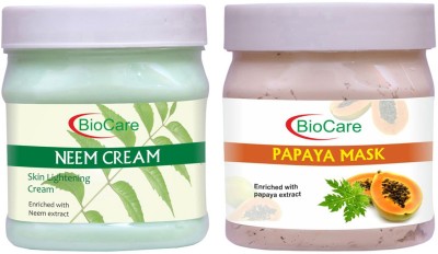 BIOCARE Neem Cream 500ml With Papaya Mask 500ml(2 Items in the set)