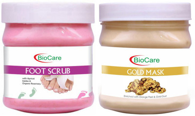 BIOCARE Foot Scrub 500ml With Gold Mask 500ml(2 Items in the set)