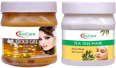 BIOCARE Gold Gel 500ml With Tea Tree Mask 500ml(2 Items in the set)
