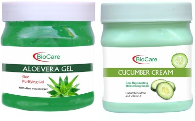 BIOCARE Aloevera Gel 500ml With Cucumber Cream 500ml(2 Items in the set)