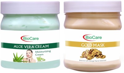 BIOCARE Aloevera Cream 500ml With Gold Mask 500ml(2 Items in the set)