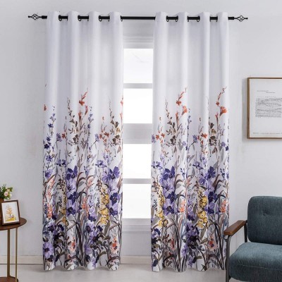 DMCURTAIN 215 cm (7 ft) Polyester Blackout Door Curtain (Pack Of 2)(3D Printed, Multicolor)