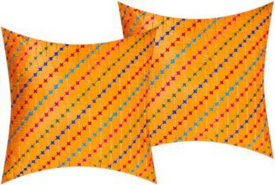 AryanStylus Embroidered Cushions Cover(Pack of 2, 40 cm*40 cm, Orange)