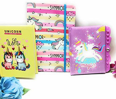Tera13 unicorn A5 Diary ruled 80 Pages(Multicolor, Pack of 3)