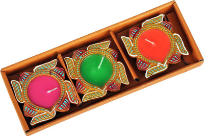 zabb Natural and Pure Terracotta Swastik shape Candles / Diya - Attractive - Pack of 3 Candles - Burns upto 3hrs* - Made from Paraffin wax - Smokeless - Best for Gifting and Decoration Terracotta (Pack of 3) Table Diya Set(Height: 0.5 inch) zabb Natural and Pure Terracotta Swastik shape Candles / Diya - Attractive - Pack of 3 Candles - Burns upto 3hrs* - Made from Paraffin wax - Smokeless - Best for Gifting and Decoration Terracotta (Pack of 3) Table Diya Set(Height: 0.5 inch)