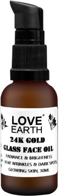 LOVE EARTH 24K Gold Glass Face Oil For Skin Brightening & Pigmentation(30 ml)