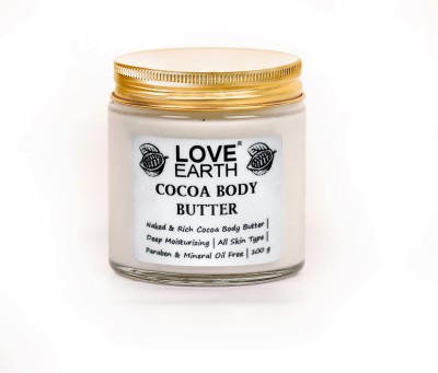 LOVE EARTH Cocoa Body Butter For Skin Moisturization for Men & Women(100 g)