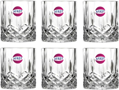 AFAST (Pack of 6) Designer Transparent Whisky Glass-E5 Glass Set Whisky Glass(200 ml, Glass, Clear)