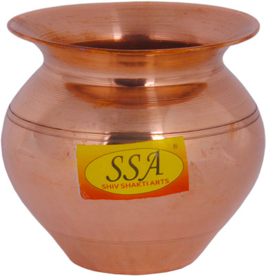 Shivshakti Arts Handmade Pure Copper Kumkuma Kalash/Lota with Line Design Volume=250 ML For diwali, Pooja, Festival-Home Decoration::Set Of 1 Copper Kalash(Height: 3.54 inch, Brown) Shivshakti Arts Handmade Pure Copper Kumkuma Kalash/Lota with Line Design Volume=250 ML For diwali, Pooja, Festival-Home Decoration::Set Of 1 Copper Kalash(Height: 3.54 inch, Brown)