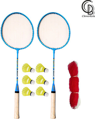CLOVERBYTE Bullet Multicolor Badminton Pack Of 2 Piece Badminton With 6 Piece Shuttle And Badminton net kit set Badminton Kit