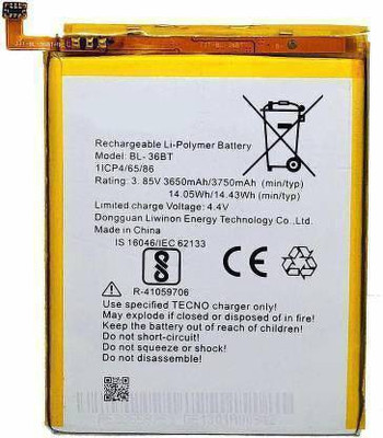 RAPPER Mobile Battery For  Techno CM CA6, iAir 2 Plus (BL-36BT) 3750mAh Battery