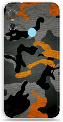 BUGGU Mi Redmi Note 6 Pro, Mi Redmi Note 6 Pro Mobile Skin(Ultra Super Camouflage Orange Fiber Skin With High Matte Finish., Mobile Skin (Back+Side+Camera))