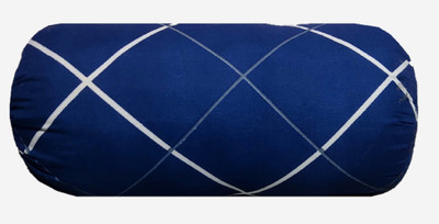 ACTOS checkered Microfibre Geometric Bolster Pack of 2(Blue, White)