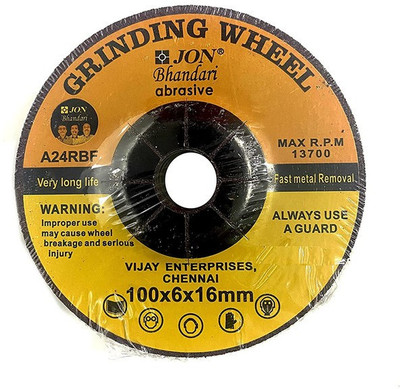 Jon Bhandari Tools GW5 Grinding Wheel 100 x 6 x 16mm, 5pc set For Angle Grinder Use (5pc) Metal Polisher(4 inch)