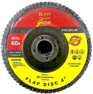 Jon Bhandari Tools JF-C62V-C722 Flap Disc 4 100 mm x 16 mm Grit 60; set of 10pc Metal Polisher(4 inch)