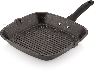 iVBOX ® Jumbo-Grill 270mm Spatter Non-Stick Hard-Stone Coating Grill Pan 27 cm diameter 3 L capacity(Aluminium, Non-stick)