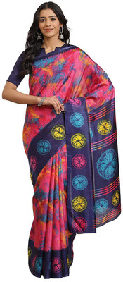 Winza Designer Self Design, Printed, Color Block Daily Wear Cotton Blend Saree(Multicolor)