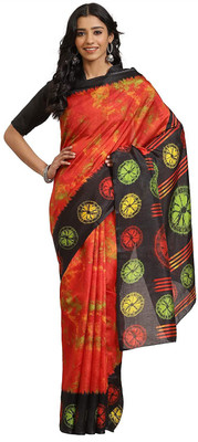Winza Designer Self Design, Printed, Color Block Daily Wear Cotton Blend Saree(Multicolor)
