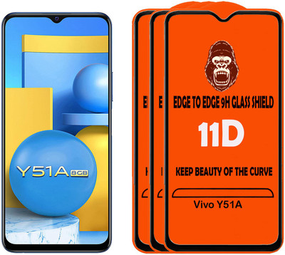 Digilett Tempered Glass Guard for Vivo Y51A(Pack of 3)