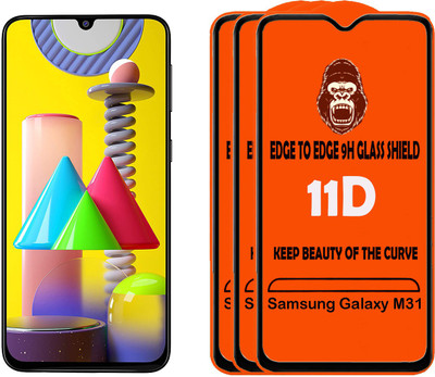 Digilett Tempered Glass Guard for Samsung Galaxy M31(Pack of 3)