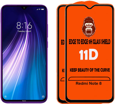 Digilett Tempered Glass Guard for Redmi Note 8(Pack of 2)