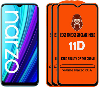 Digilett Tempered Glass Guard for realme Narzo 30A(Pack of 3)