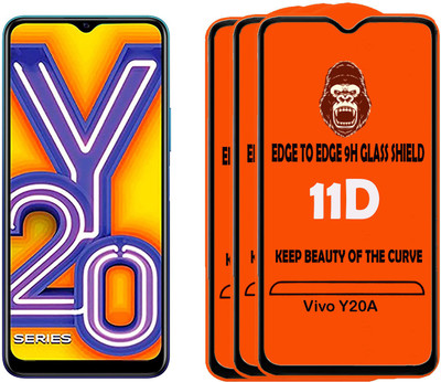 Unirock Tempered Glass Guard for Vivo Y20A(Pack of 3)