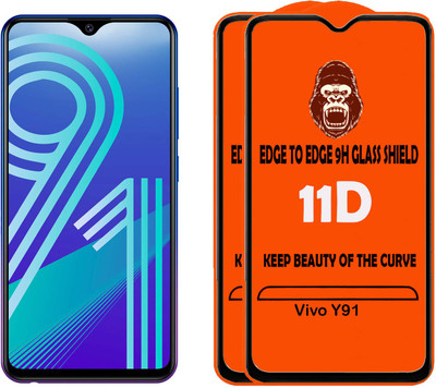 Digilett Tempered Glass Guard for Vivo Y91(Pack of 2)