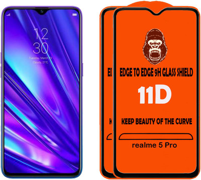 Digilett Tempered Glass Guard for realme 5 Pro(Pack of 2)