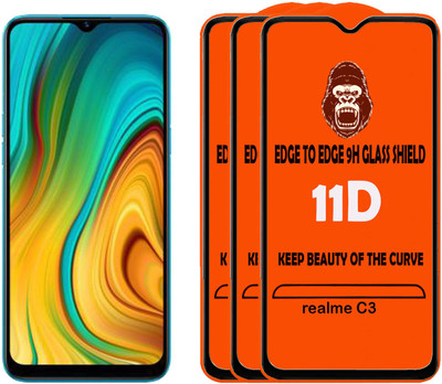 Digilett Tempered Glass Guard for realme C3(Pack of 3)