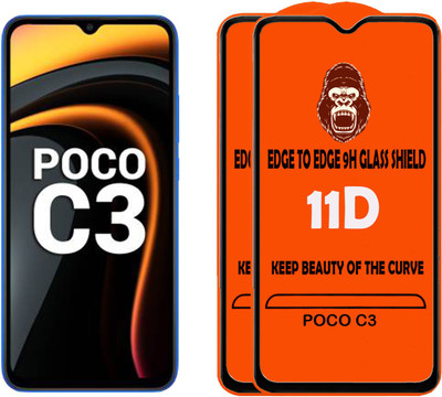 Digilett Tempered Glass Guard for POCO C3(Pack of 2)