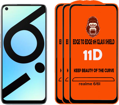 Digilett Tempered Glass Guard for realme 6i(Pack of 3)
