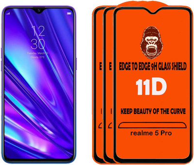 Digilett Tempered Glass Guard for realme 5 Pro(Pack of 3)