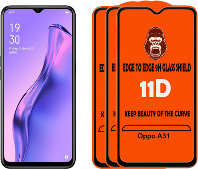 Digilett Tempered Glass Guard for Oppo A31(Pack of 3)