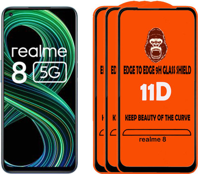 Digilett Tempered Glass Guard for realme 8(Pack of 3)